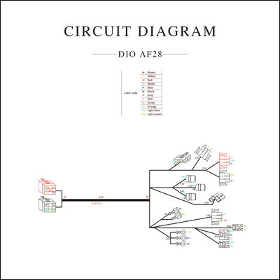 Full Vehicle Line Assembly for DIO AF28 50cc Motorcycle Cable Wiring Harness Electrics