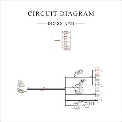 Motorcycle Cable Wiring Harness for DIO ZX AF34 50cc Scooter Full Vehicle Line Assembly